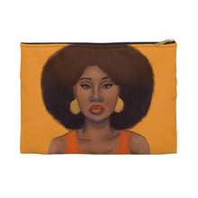 Load image into Gallery viewer, Tangerine Accessory Pouch Small Black zipper 
