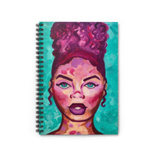 Load image into Gallery viewer, Teal Abstract Woman Spiral Notebook - Ruled Line 
