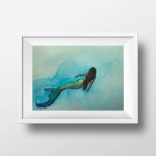 Load image into Gallery viewer, Underwater Mermaid Art Print 
