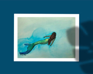 Underwater Mermaid Art Print 