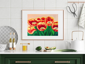 Warm Tulips Art Print 