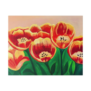 Warm Tulips Canvas Print 20" x 16" (Horizontal) 