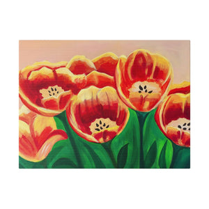 Warm Tulips Canvas Print 16″ x 12″ (Horizontal) 