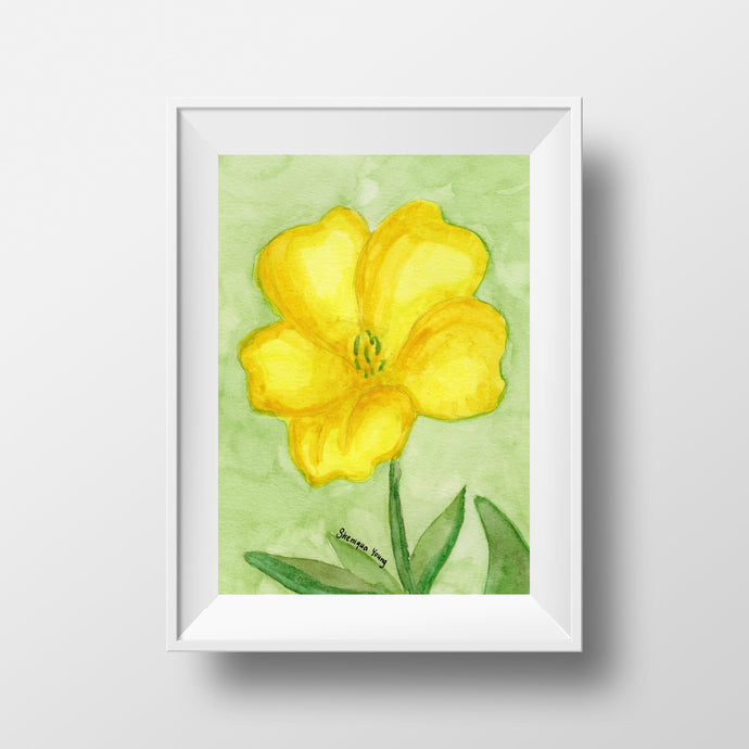 Yellow Flower Watercolor Painting 